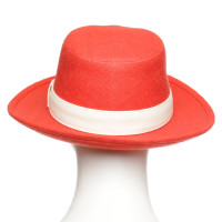 Hermès Chapeau/Casquette en Soie en Rouge