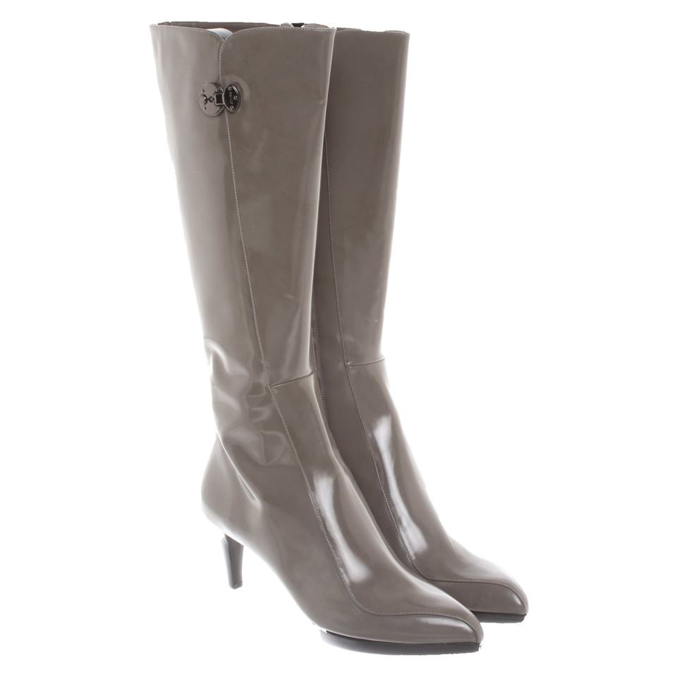 Bally Boots Patent leather in Grey
