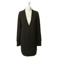 Allude Long cashmere jacket in Brown