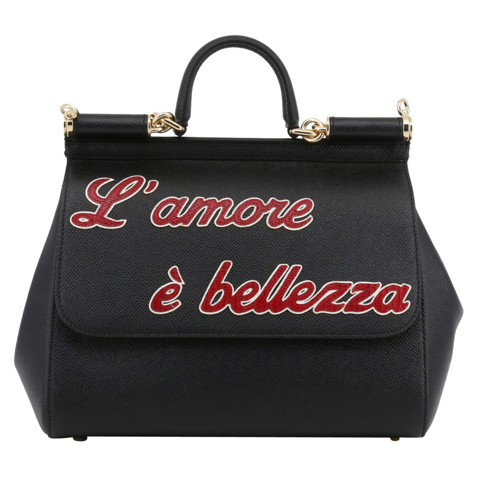 Dolce & Gabbana Handtasche aus Leder in Schwarz