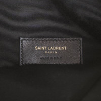 Yves Saint Laurent "Monogram Suede Fringe Bucket Bag"
