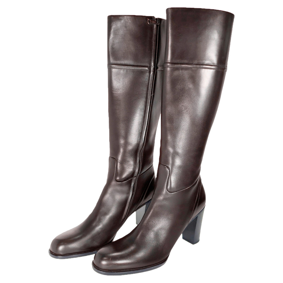 Jil Sander Bottes en Cuir en Marron