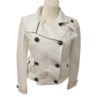 Burberry Jacke/Mantel aus Leinen in Weiß