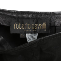 Roberto Cavalli Pantalon en cuir en noir