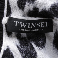 Twin Set Simona Barbieri Cardigan in nero / bianco