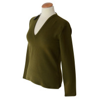 Prada olive green V-neck sweater