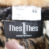 Thes & Thes veste en cuir d'agneau avec le vison col