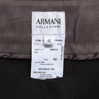 Armani Collezioni pantaloni di lana in marrone scuro