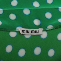 Miu Miu Blouse met stippen in groen