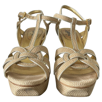 Yves Saint Laurent Sandals Leather in Beige