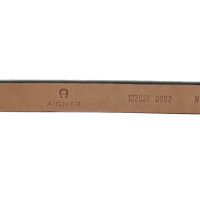 Aigner Leather belt with label applications