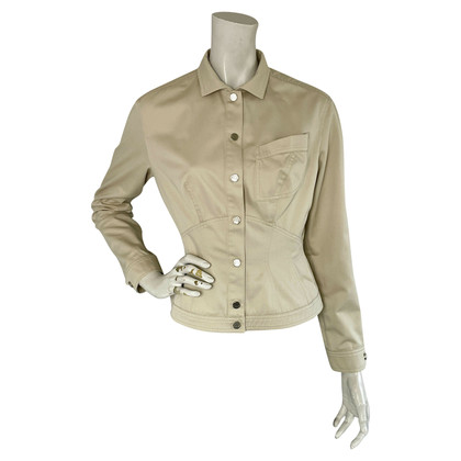 Mugler Jacket/Coat Cotton in Beige