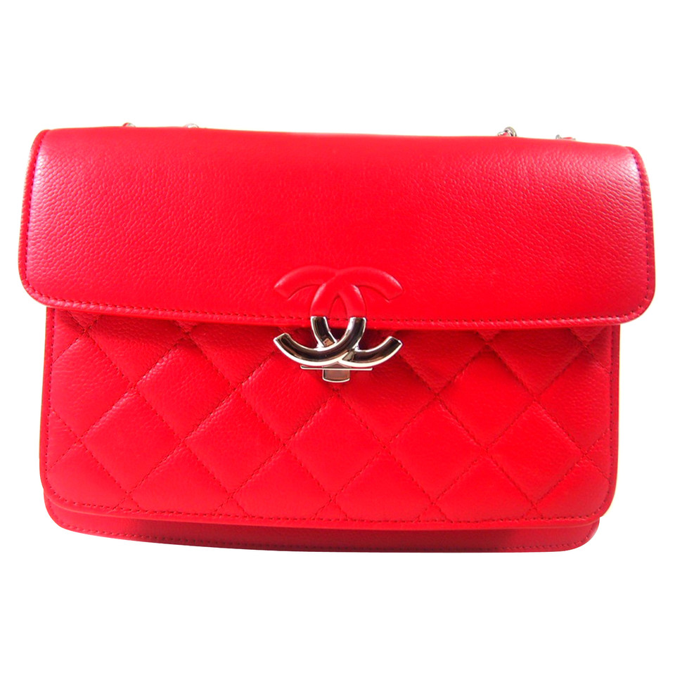 Chanel Shopper Leather in Red