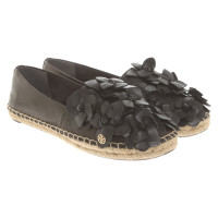 Tory Burch Slipper/Ballerinas aus Leder in Schwarz