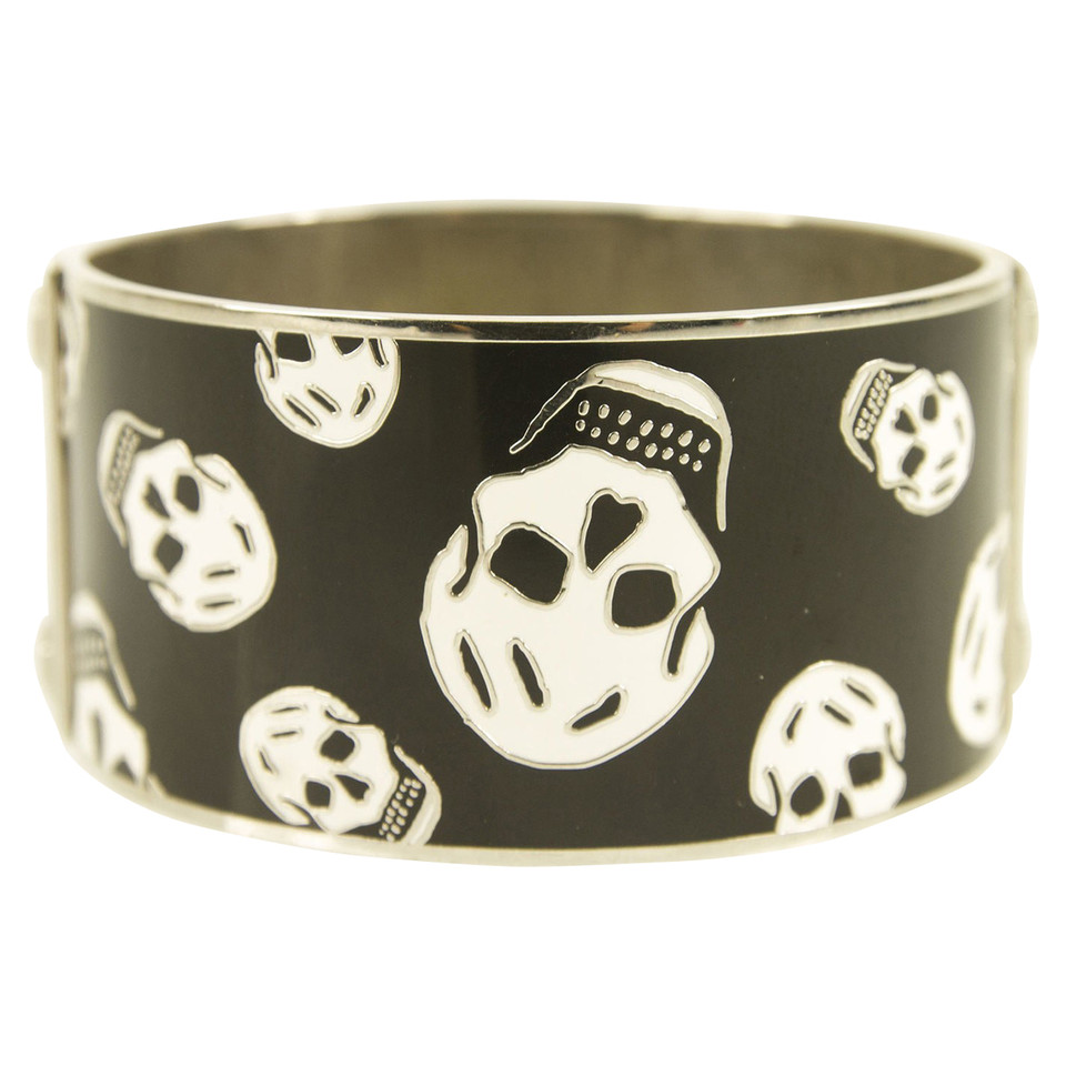 Alexander McQueen Bracelet crâne noir et blanc