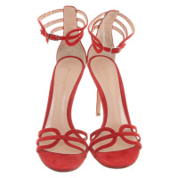 Gianvito Rossi Sandalen aus Wildleder in Rot