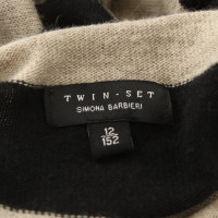 Twin Set Simona Barbieri Camicia a maglia lunga con strisce a blocchi