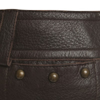 Chloé Leather skirt in dark brown