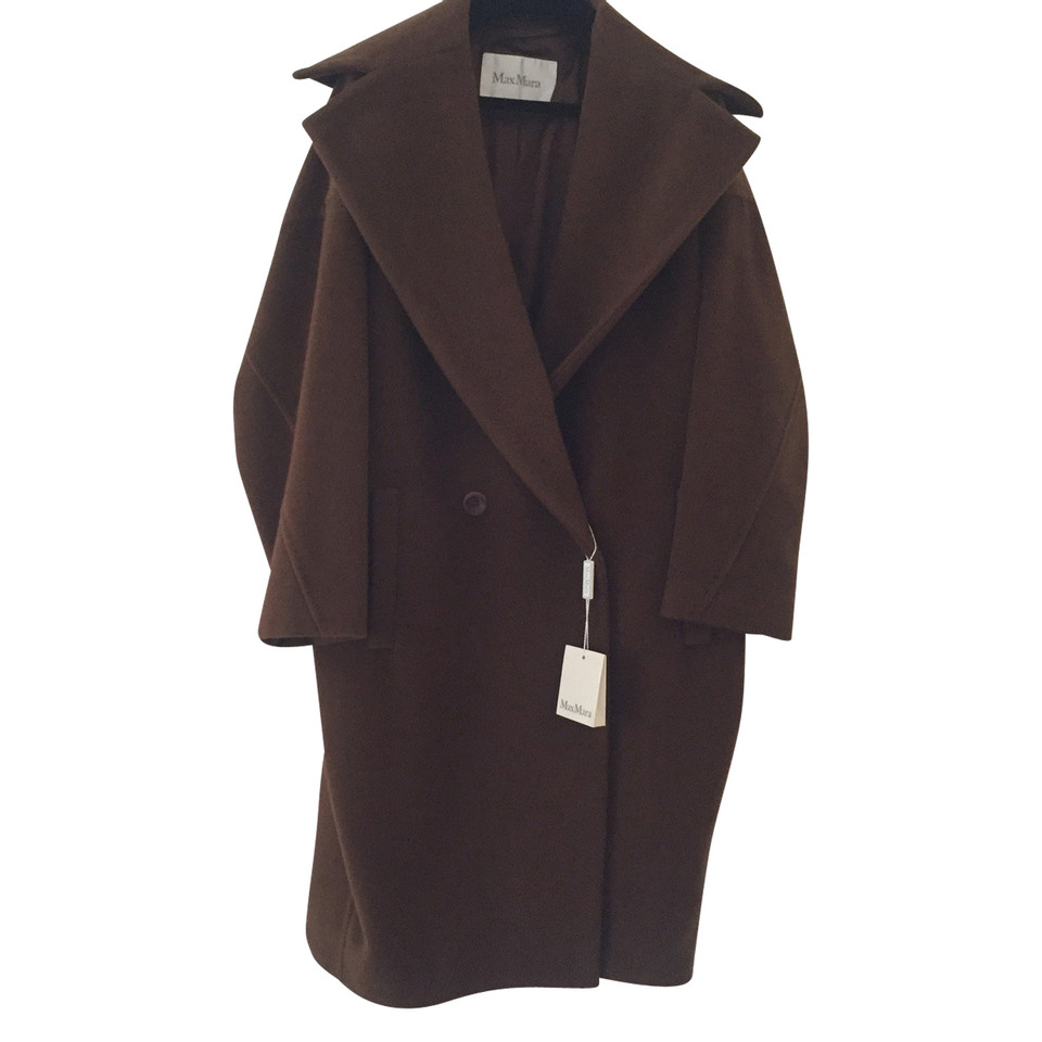 Max Mara Jacke/Mantel aus Wolle in Braun