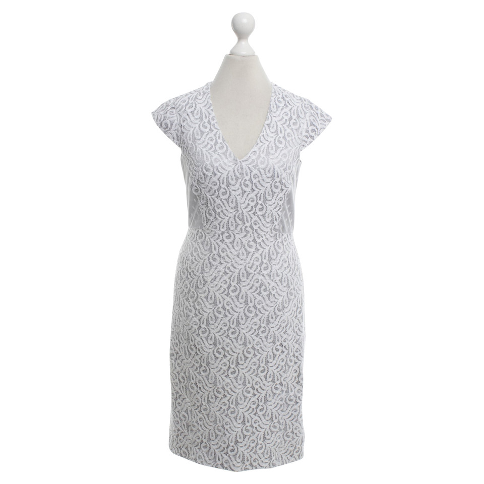 Reiss Grijze jurk met witte kant