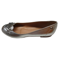 Moschino Love Slippers/Ballerinas Leather in Silvery