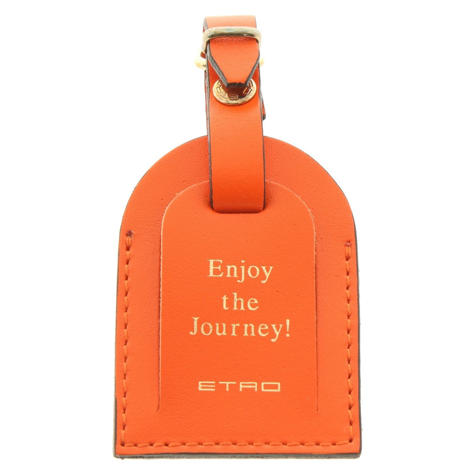 Etro Etichetta per il bagaglio in arancione