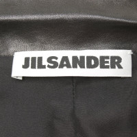 Jil Sander Blazer en cuir noir