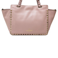 Valentino Garavani Rockstud Tote Bag Leer in Roze