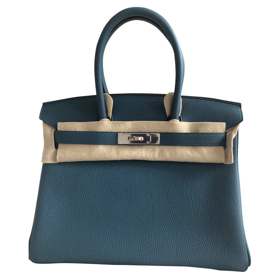 Hermès Birkin Bag 30 Leer in Blauw
