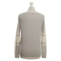 360 Sweater Kasjmier truien in grijs / crème