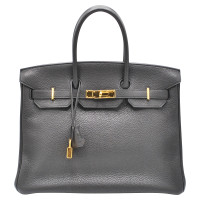 Hermès Birkin Bag 35 aus Leder in Schwarz