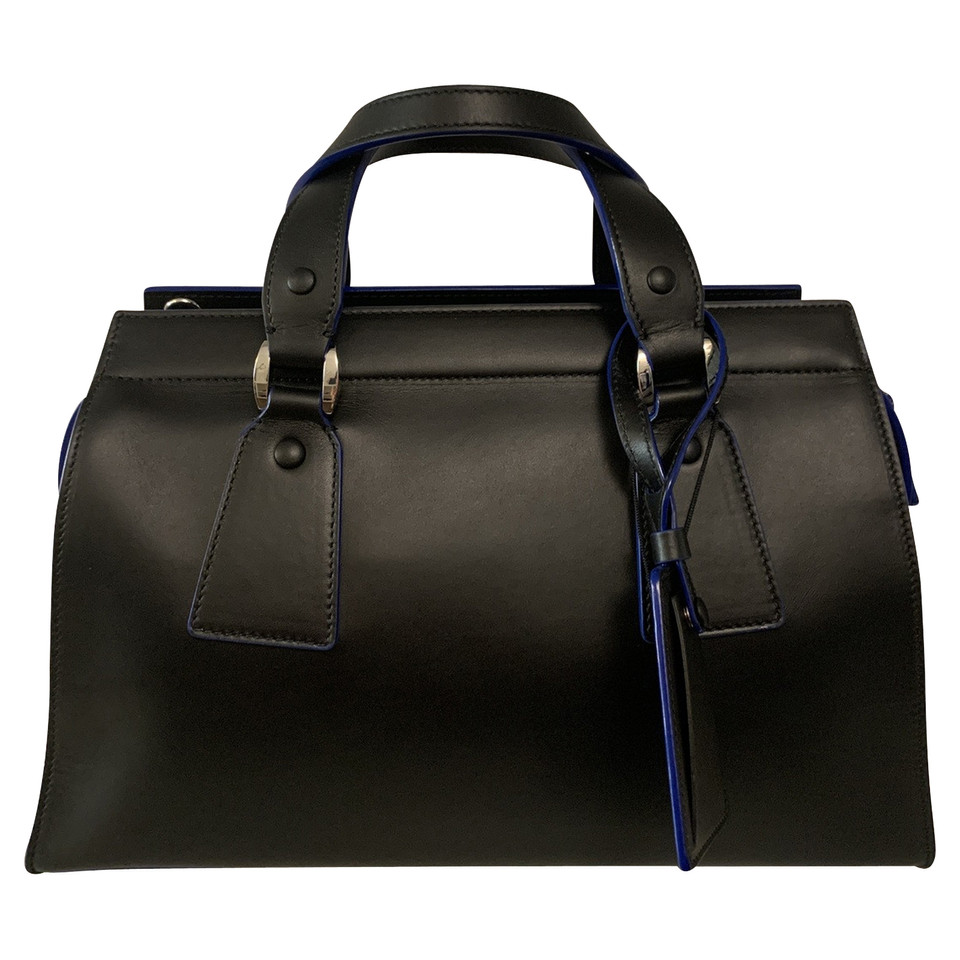 Giorgio Armani Shopper Leer in Zwart