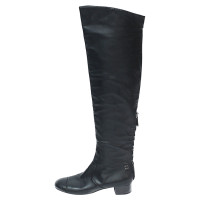 Chanel Stiefel aus Leder in Schwarz