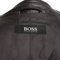 Hugo Boss Lederen jasje in donkerbruin
