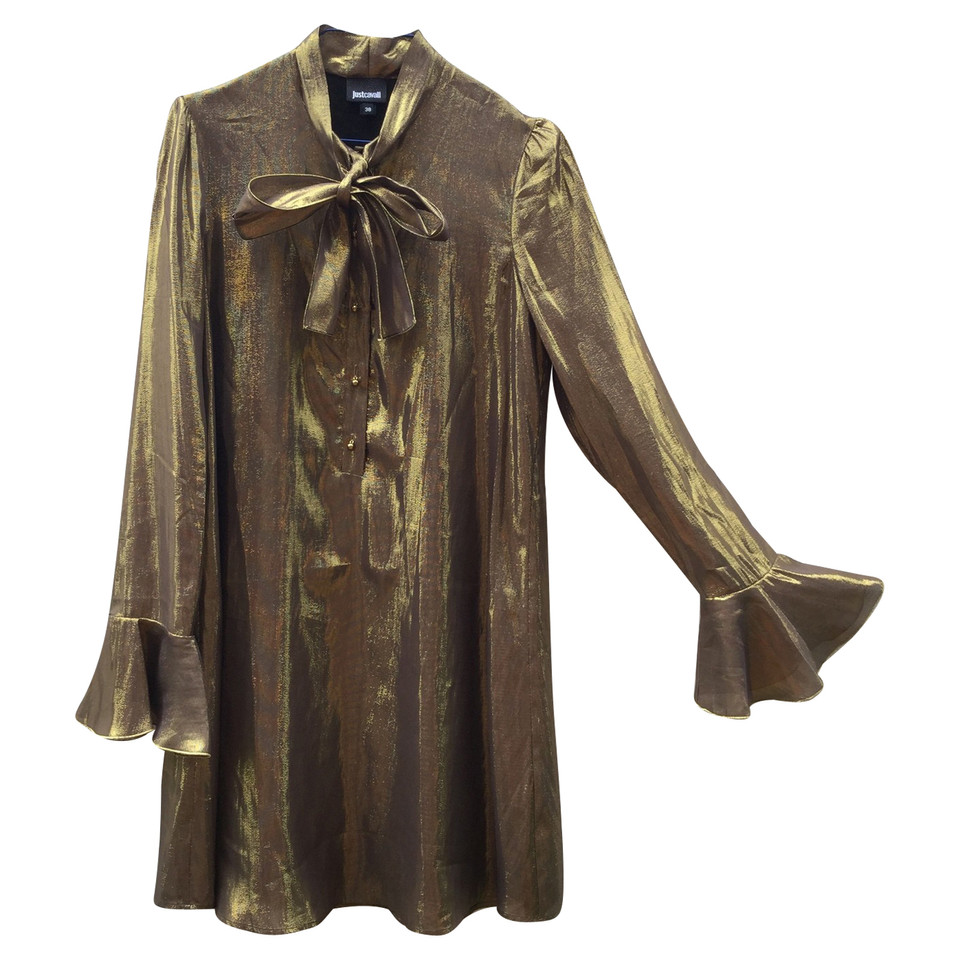 Just Cavalli Kleid aus Seide in Gold