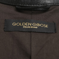 Golden Goose Giacca in pelle in Black