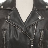 The Kooples Jacke/Mantel aus Leder in Schwarz