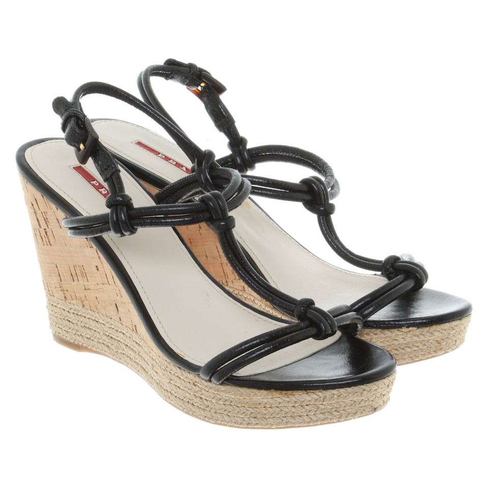 Prada Wedges in Schwarz