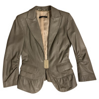 Elisabetta Franchi Jacket/Coat Leather in Taupe