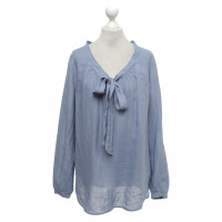 0039 Italy Linnen blouse in blauw