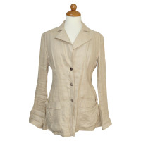 Claude Montana Giacca/Cappotto in Lino in Beige
