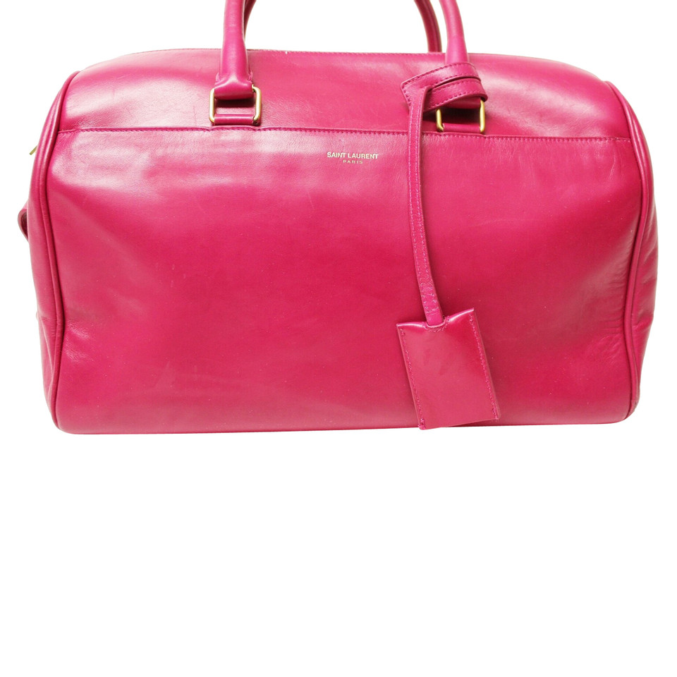 Saint Laurent Baby Duffle Bag Leer in Fuchsia