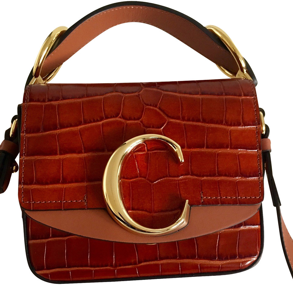 Chloé C Bag en Cuir en Marron