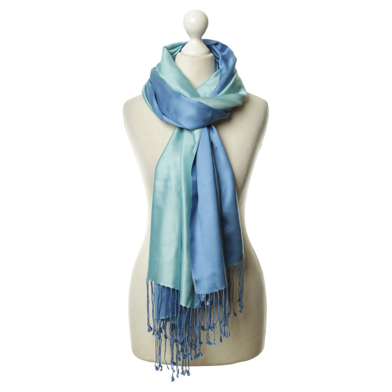 Ralph Lauren Zijden sjaal in blauw/turquoise
