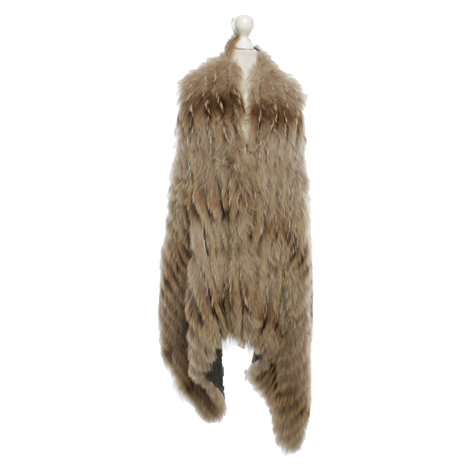 Yves Salomon Vest Fur in Brown