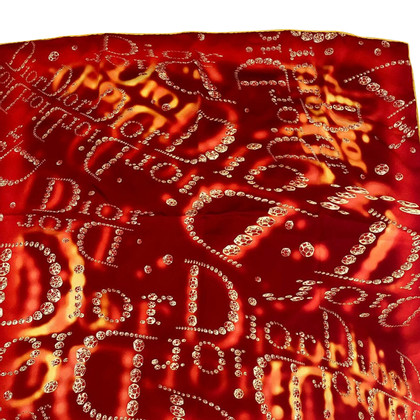 Christian Dior Sciarpa in Seta in Rosso