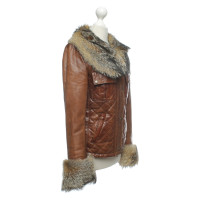 Belstaff Jacke/Mantel aus Leder in Braun