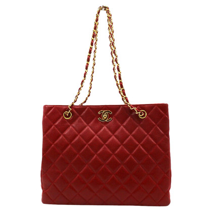 Chanel Shopper Leather in Red