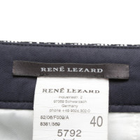 René Lezard Pantalon en bleu / blanc