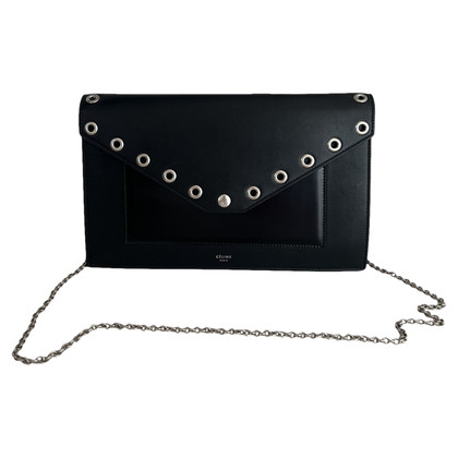 Céline Purse with Eyelets Bag Leather in Black